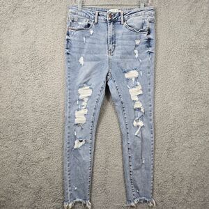 Judy Blue Light Wash Distressed Skinny Jeans